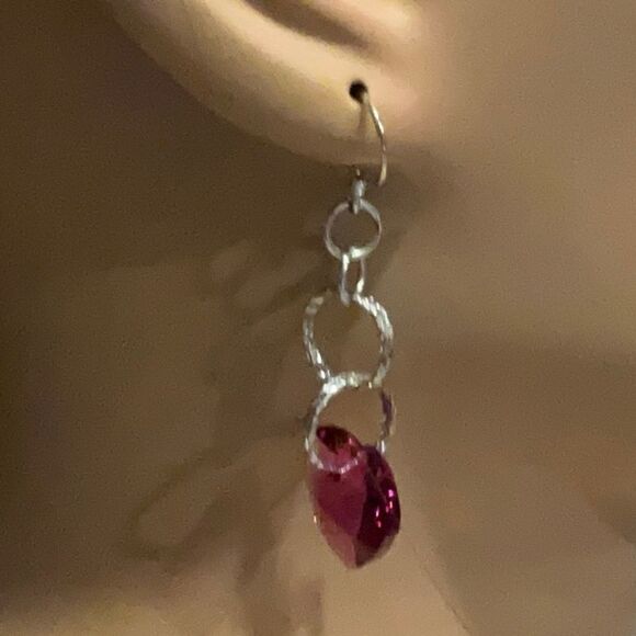 Sweetheart Sterling Earring Necklace Set - Picture 4 of 5